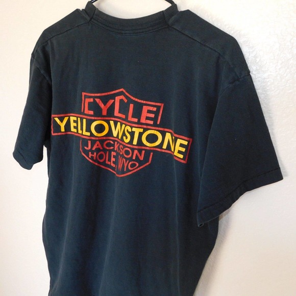 Vintage Moto Guzzi Wyoming Shirt Adult XL Biker Jackson Hole 90s Single Stitch - Picture 11 of 15